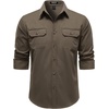 JEMITOP Mens Vintage Stretch Work Cargo Shirts(Brown)