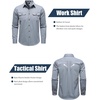 JEMITOP Mens Vintage Stretch Work Cargo Shirts(Dusty Blue)
