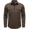 JEMITOP Mens Vintage Stretch Work Cargo Shirts(Dark Brown)