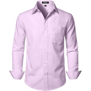 JEMITOP Men Stretch Business Casual Dress Shirts(Lavender Purple)