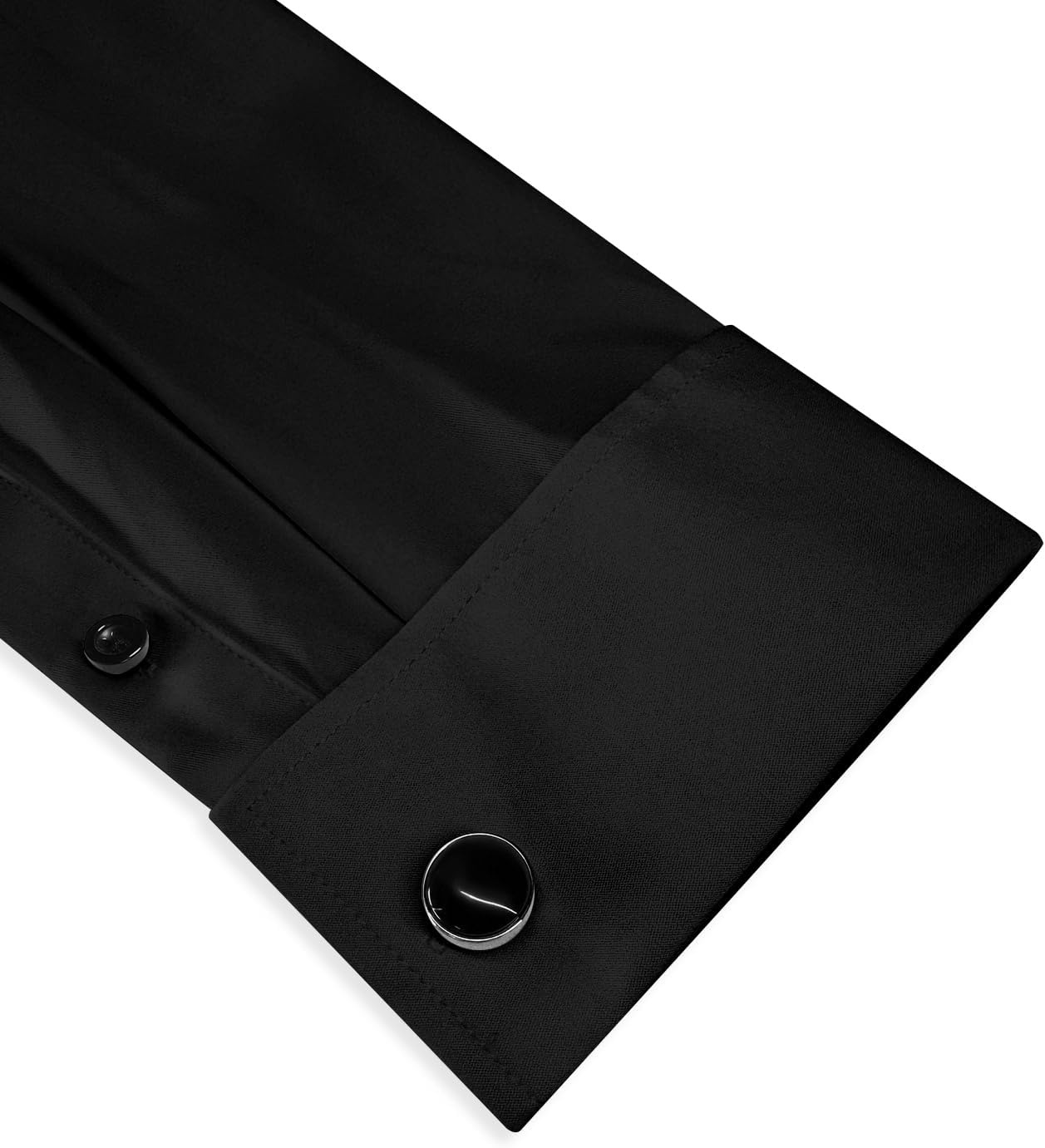image:imageJEMITOP Mens French Cuff Dress Shirt Regular FitBlack