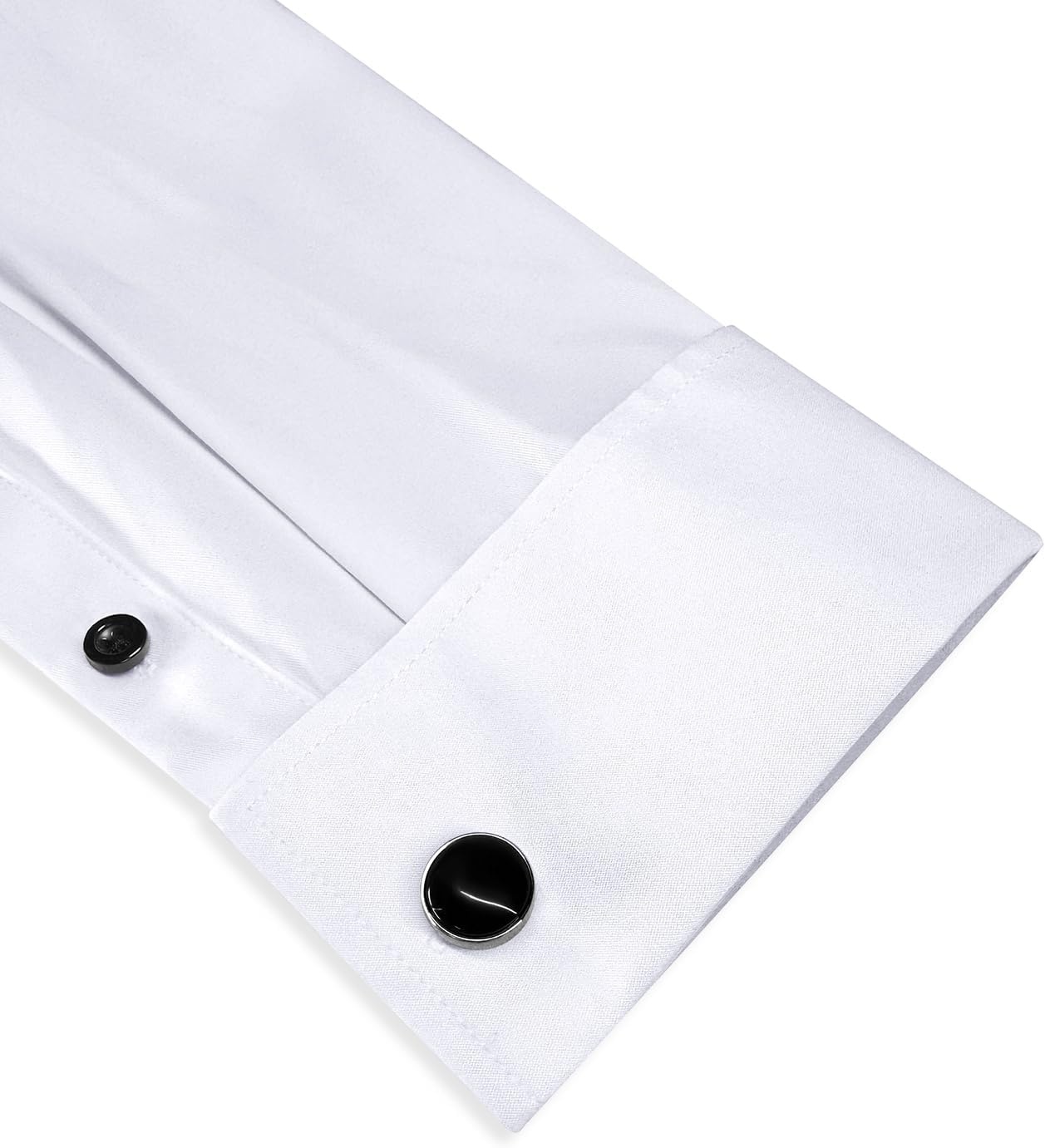 image:imageJEMITOP Mens French Cuff Dress Shirt Regular FitModern White