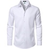 JEMITOP Mens French Cuff Dress Shirt Regular Fit(Classic White)