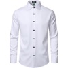 JEMITOP Mens French Cuff Dress Shirt Regular Fit(Modern White)