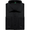JEMITOP Mens French Cuff Dress Shirt Regular Fit(Black)