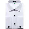 JEMITOP Mens French Cuff Dress Shirt Regular Fit(Modern White)
