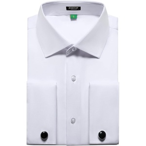 JEMITOP Mens French Cuff Dress Shirt Regular Fit(Classic White)
