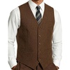 JEMITOP Men’s Lightweight Texture Slim Fit Suit Dress Vest(Brown)