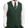 JEMITOP Men’s Lightweight Texture Slim Fit Suit Dress Vest(Dark Green)