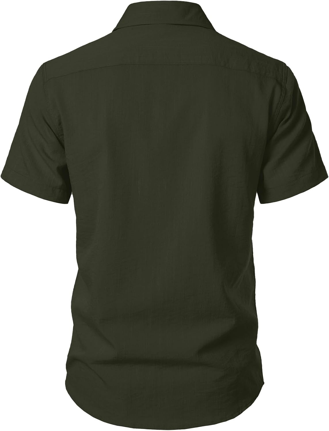 image:imageJEMITOP Mens Stretch Textured Short Sleeve Casual ShirtArmy Green