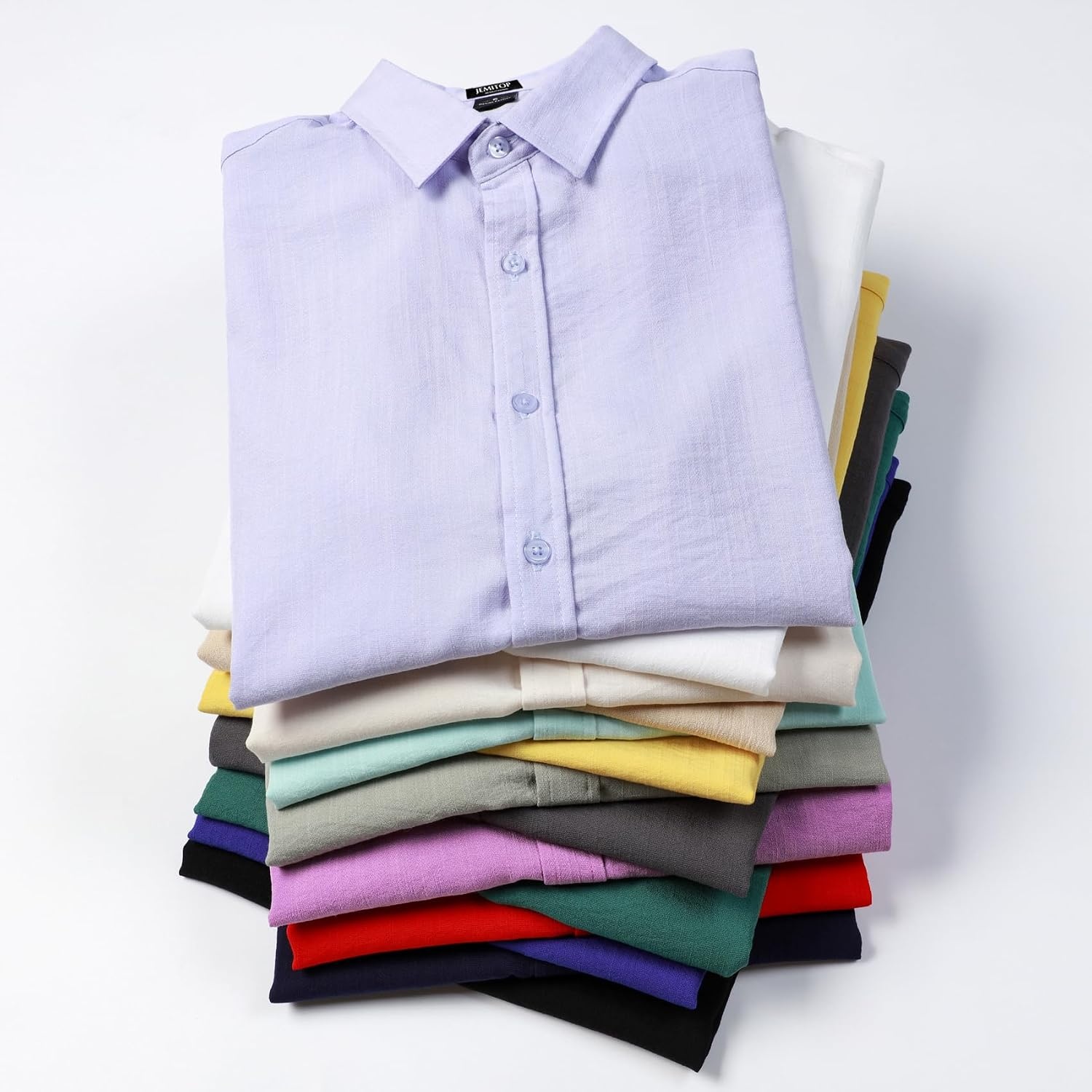 image:imageJEMITOP Mens Stretch Textured Short Sleeve Casual ShirtPurple Red