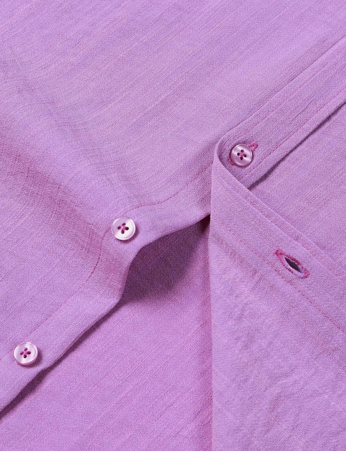 image:imageJEMITOP Mens Stretch Textured Short Sleeve Casual ShirtPurple Red