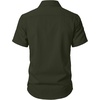 JEMITOP Mens Stretch Textured Short Sleeve Casual Shirt(Army Green)