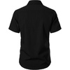 JEMITOP Mens Stretch Textured Short Sleeve Casual Shirt(Black)