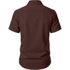 JEMITOP Mens Stretch Textured Short Sleeve Casual Shirt(Brown)