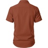 JEMITOP Mens Stretch Textured Short Sleeve Casual Shirt(Burnt Orange)