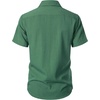 JEMITOP Mens Stretch Textured Short Sleeve Casual Shirt(Dark Green)