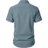 JEMITOP Mens Stretch Textured Short Sleeve Casual Shirt(Grey Blue)