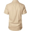 JEMITOP Mens Stretch Textured Short Sleeve Casual Shirt(Khaki)