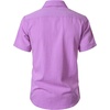 JEMITOP Mens Stretch Textured Short Sleeve Casual Shirt(Purple Red)