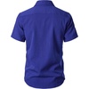 JEMITOP Mens Stretch Textured Short Sleeve Casual Shirt(Royal Blue)