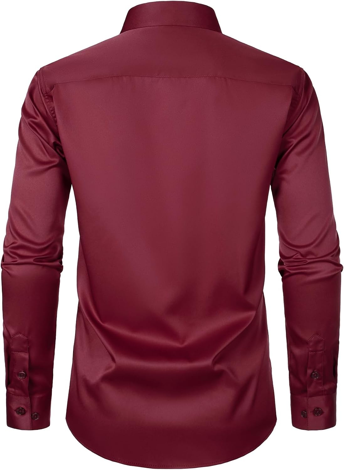image:imageJEMITOP Mens Stretch Slim Fit Dress ShirtsBurgundy