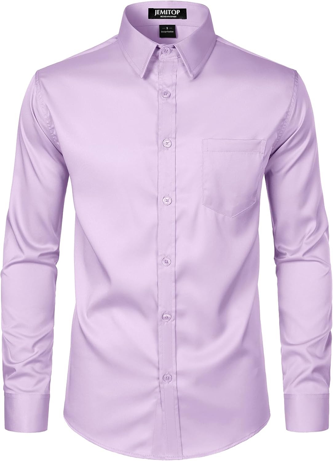 image:imageJEMITOP Mens Stretch Slim Fit Dress ShirtsLavender Purple