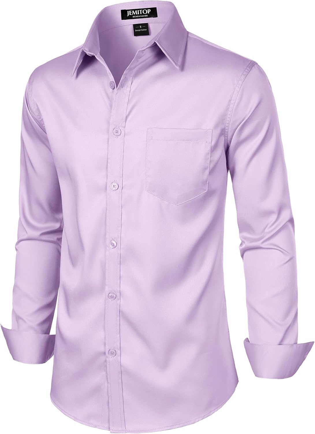 image:imageJEMITOP Mens Stretch Slim Fit Dress ShirtsLavender Purple