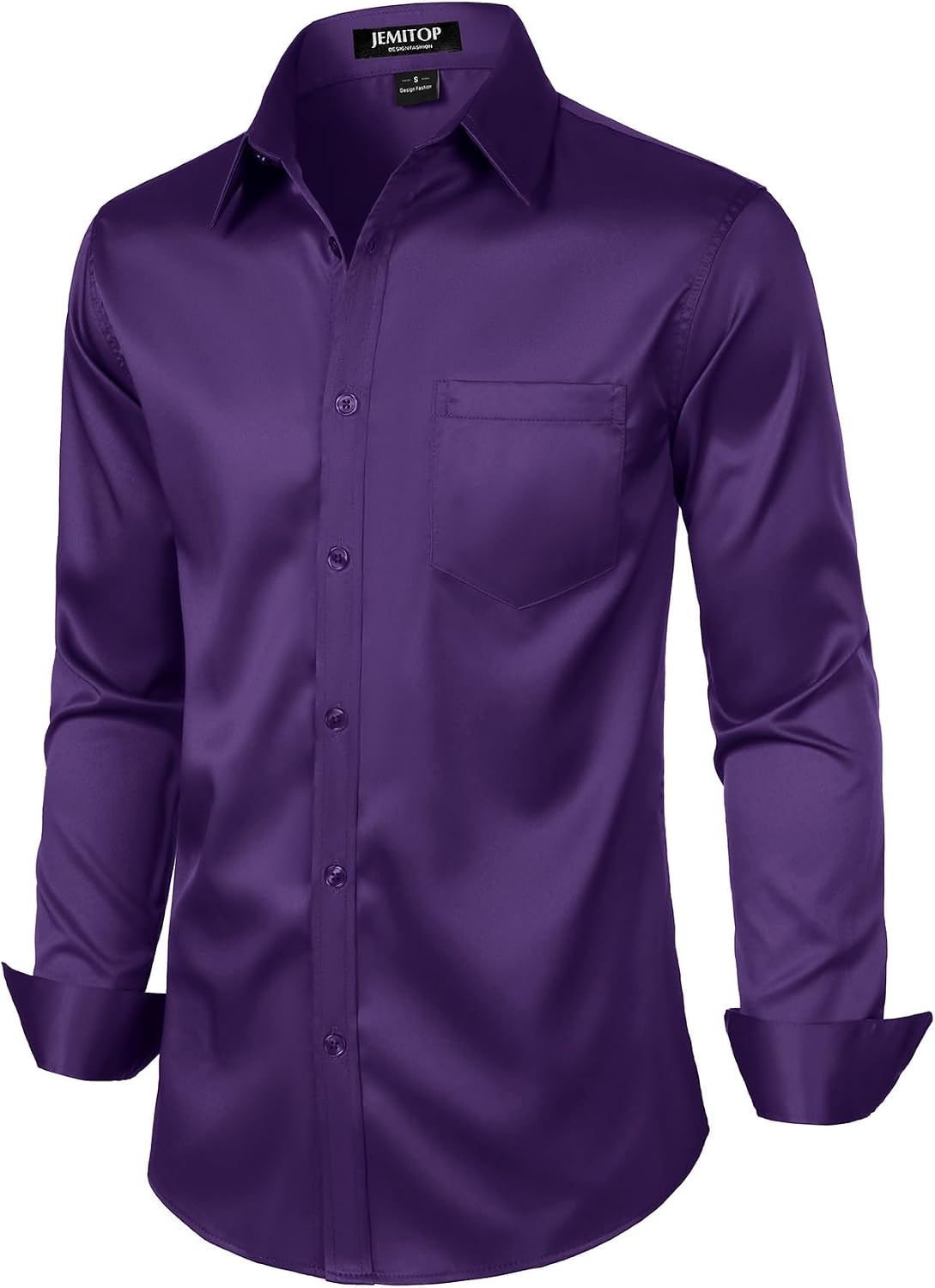image:imageJEMITOP Mens Stretch Slim Fit Dress ShirtsPurple