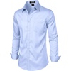 JEMITOP Men’s Stretch Slim Fit Dress Shirts(Blue)