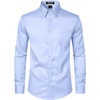 JEMITOP Men’s Stretch Slim Fit Dress Shirts(Blue)