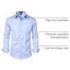 JEMITOP Men’s Stretch Slim Fit Dress Shirts(Blue)