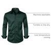 JEMITOP Men’s Stretch Slim Fit Dress Shirts(Dark Green)