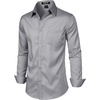 JEMITOP Men’s Stretch Slim Fit Dress Shirts(Grey)