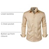 JEMITOP Men’s Stretch Slim Fit Dress Shirts(Khaki)