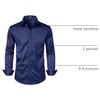 JEMITOP Men’s Stretch Slim Fit Dress Shirts(Navy Blue)