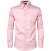 JEMITOP Men’s Stretch Slim Fit Dress Shirts(Pink)