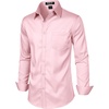 JEMITOP Men’s Stretch Slim Fit Dress Shirts(Pink)