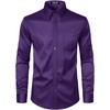 JEMITOP Men’s Stretch Slim Fit Dress Shirts(Purple)