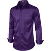 JEMITOP Men’s Stretch Slim Fit Dress Shirts(Purple)