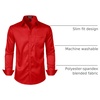 JEMITOP Men’s Stretch Slim Fit Dress Shirts(Red)