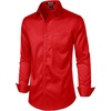 JEMITOP Men’s Stretch Slim Fit Dress Shirts(Red)