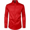 JEMITOP Men’s Stretch Slim Fit Dress Shirts(Red)