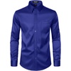 JEMITOP Men’s Stretch Slim Fit Dress Shirts(Royal Blue)
