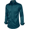 JEMITOP Men’s Stretch Slim Fit Dress Shirts(Teal)