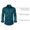 JEMITOP Men’s Stretch Slim Fit Dress Shirts(Teal)