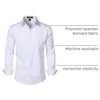 JEMITOP Men’s Stretch Slim Fit Dress Shirts(White)