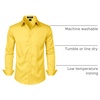 JEMITOP Men’s Stretch Slim Fit Dress Shirts(Yellow)