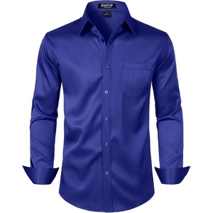JEMITOP Men’s Stretch Slim Fit Dress Shirts(Royal Blue)