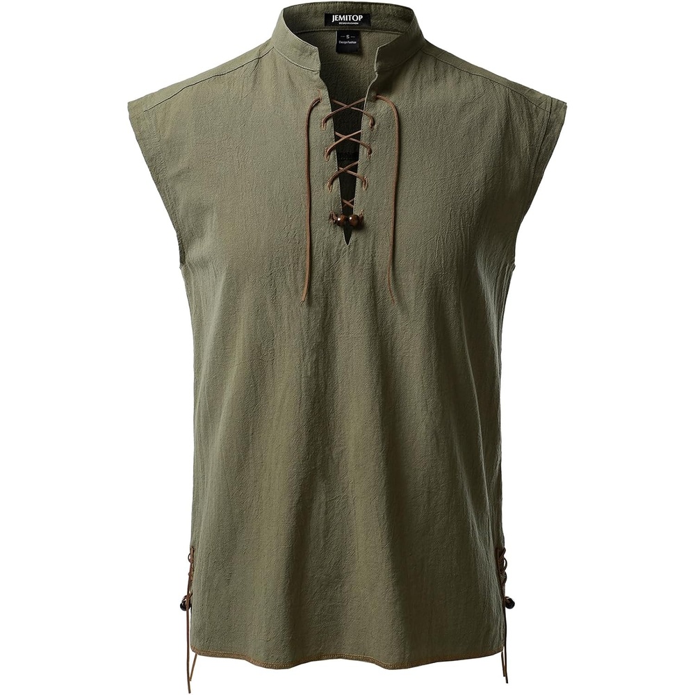 image:imageJEMITOP Mens Retro Pirate Renaissance Costume ShirtsArmy Green
